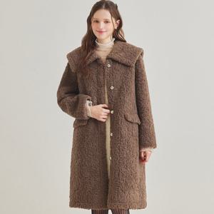 [포커스]숄더카라 양털 롱 코트 PBBF5W1CT1591