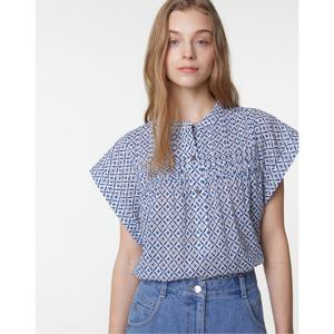 아떼 바네사브루노 25SS 스테디셀러 아이보리 패턴 면 반팔블라우스 WVBL5B773IV