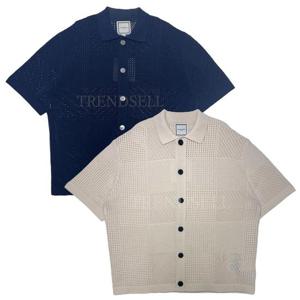 25SS 우영미 크로셰 숏슬리브 가디건 펀칭 반팔니트 W251KN15