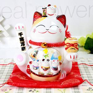 일본 복고양이 마네키네코 손흔드는 도자기 인형 (중) 3종류