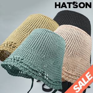 [햇츠온]여름 여성 폴리 밀짚 보닛 벙거지 햇 모자 H1-2402 AA