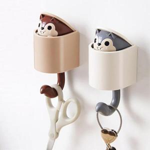 다람쥐 뿅  벽걸이 벽 후크 2color 접착식 고리 홀더 옷 모자 가방 우산 열쇠 수납 걸이