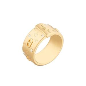 디올 셀레스트 링 골드 피니쉬 메탈 화이트 레진 펄 실버 톤 크리스탈 R2511WOMCY-D03S