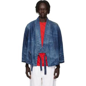 25 FW 겐조 남성 네이비 겐조 파리 기모노 데님 재킷 252387M177000