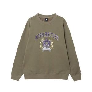 캉골긴팔티 CQK KRFC-RT17860D0 칼리지 그래픽 스웨트셔츠 1786 다크베이지