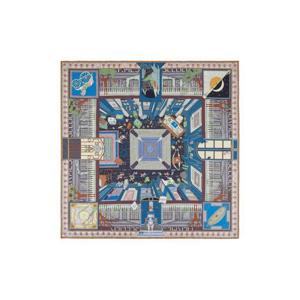 에르메스 오브젝트 드 큐리오시떼 스카프 90 블루 베르 로즈 H003757S04