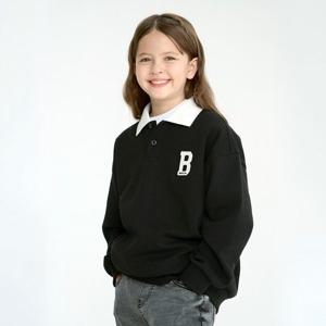 [인디고뱅크키즈]오버핏 단정 카라 맨투맨 IKMA24802