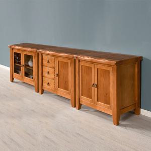 우리목 수납 거실장 3PC 원목 TV거실장세트