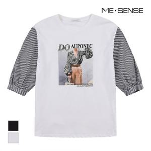 [미센스] ST패턴 소매 티셔츠_MB35TSM306Z