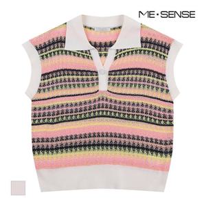 [미센스] 짜임패턴 민소매 니트_MB36KNMD18Z