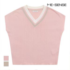 [미센스] 브이넥 배색 니트베스트_MB36KNS334Z