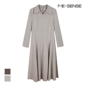 [미센스] 오픈카라 벨티드 원피스_MB49OPM108A