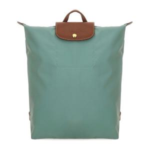 롱샴 그린 브라운 가죽 플랩 백팩 10284 089P99