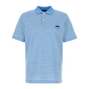 프라다 블루 스트라이프 자수 피케 폴로 UJN765SWMO17KS F014E