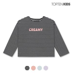 [탑텐키즈][탑텐키즈] 여아 스트라이프 9부 티셔츠_MKC3TS2001