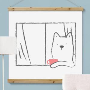 아트박스/꾸밈 cl390-우드스크롤_90CmX90Cm-행복한강아지1