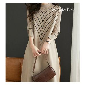 [앳마크]ATMARK (77까지)딥브이라인패턴원피스_AA39OP011G