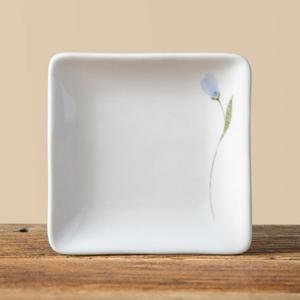 이천도자기 청꽃고백자 정사각형 앞접시 12.8cm