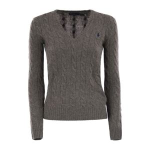 랄프로렌 엠브로이더리 로고 울 캐시미어 브이넥 스웨터 211971