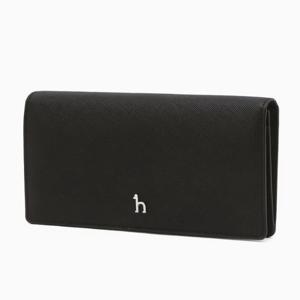 [헤지스ACC] 블랙 단색 소가죽 장지갑 HIWA5F161BK