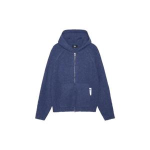 스투시 청키 니트 집 후드 블루 117200