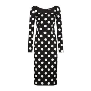 25 FW 돌체앤가바나 폴카 도트 프린트 미디 드레스 F6GAFTFSA6L TP432522058