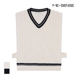 [미센스] 브이넥 배색 니트베스트_MB42KVMD01Z