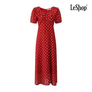 [르샵]라운드 러플 카라 도트 패턴 원피스 (BP7OP021A)
