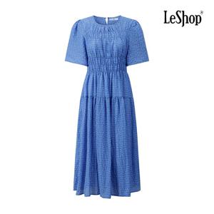 [르샵]잔꽃 패턴 스모크 밴딩 반팔 원피스 (BP7OP027A)