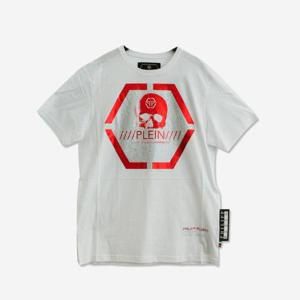 필립플레인 남성 반팔 티셔츠 화이트 MTK3084 PJY002N 0113 (J-9)