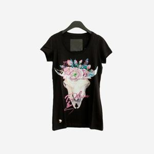 필립플레인 여성 반팔 티셔츠 블랙 WTL0023 PJO002N 02 (B-4)