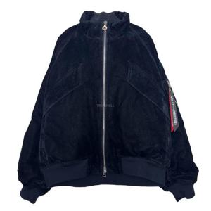 솔리드옴므 x 알파인더스트리 네이비 벨벳 데님 항공점퍼 MA-1 S253JPA2403N