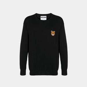 모스키노 남성 베어 자수 크루넥 블랙 니트 J0902 2002 0555