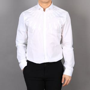 시즌오프 닐바렛 썬더 프린팅 셔츠 화이트 슬림핏 [PBCM538 A044S 03]