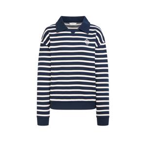 헤지스 여성 24FW 면 네이비 스트라이프 긴소매 카라 티셔츠 WSTS4D805N2