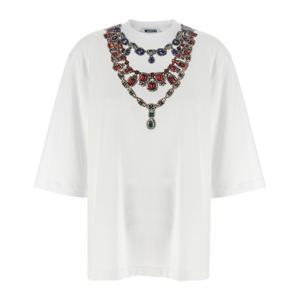 모스키노 쥬얼 프린트 코튼 반팔 티셔츠 A07295541 1001