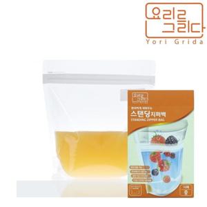 요리를그리다 더블훅스탠딩지퍼백 이중투명 10매 18X20cm 중