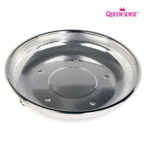 퀸센스 스텐 타공 야채세척 물기제거 펀칭채반 31cm
