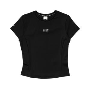 데상트 여성 슬림핏 세미크롭 반팔 티셔츠 SP122TTS13BLK