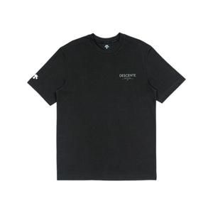 데상트 코튼 워딩 반팔 티셔츠 SP123UTS14BLK