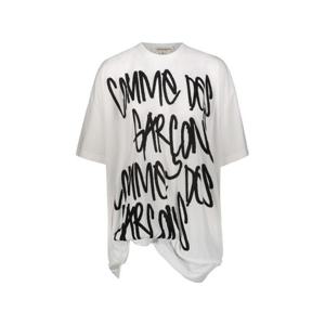 꼼데가르송 여성 화이트 Des 프린티드 반팔 티셔츠 GIT012 WHITE