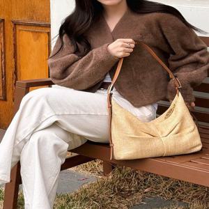 [질스튜어트] [25SS][보우백] 라피아 원단 셔링 숄더백 M JABA5E208I2