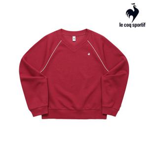 [르꼬끄] 여성 에센셜 브이넥 루즈 맨투맨 QQ322LFS91_DRD