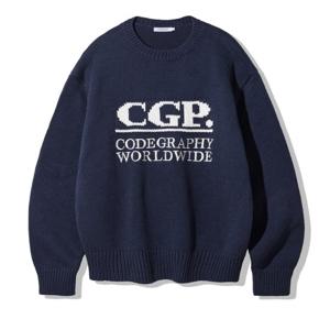 코드그라피 스퀘어 로고 풀오버 니트 BB CBDWUKL008 DN GN MG