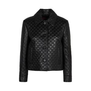 구찌 포인티드 칼라 버튼 가죽 재킷 834308XNA4F 1000 Black