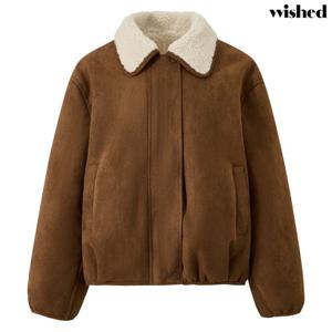 [위시드]양털 배색 스웨이드 핀턱 긴팔 자켓 (WICDJK002)
