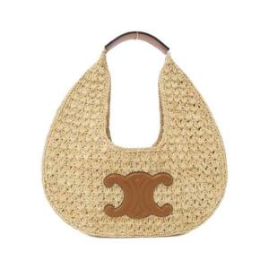 CELINE 셀린느 CLASSIC PANIER HOBO BAG IN RAFFIA AND CALFSKIN (112772EYR 02NT) (클래식