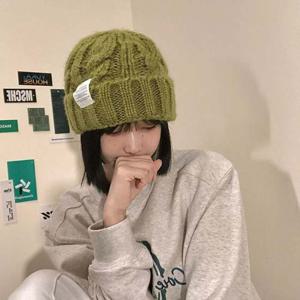 포인트 남녀공용 골지 니트 라벨 데일리 비니