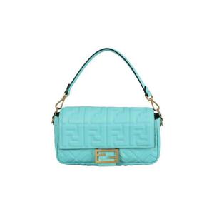 펜디 나파 FF 1974 엠보싱 레더 미디움 바게트 백 터콰이즈 8BR600A72VF1JTY