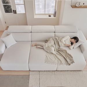 포스트모던 빌리 모션 무빙 슬라이딩 패브릭 리클라이너 4인용 소파